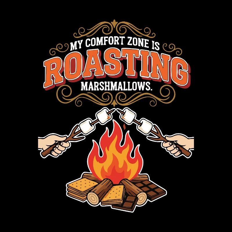 Camping Humor Komfortzone Marshmallows rösten