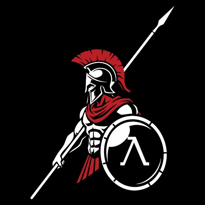 Spartiate Garde Royale Mascotte Spartan Shield