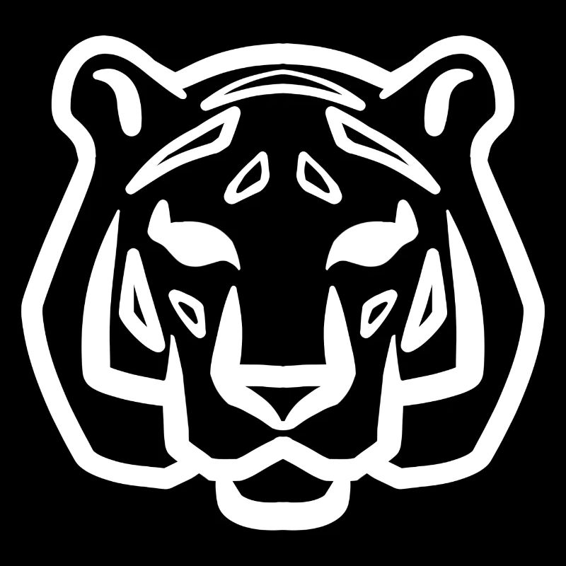 Tigerkopf Symbol weiß