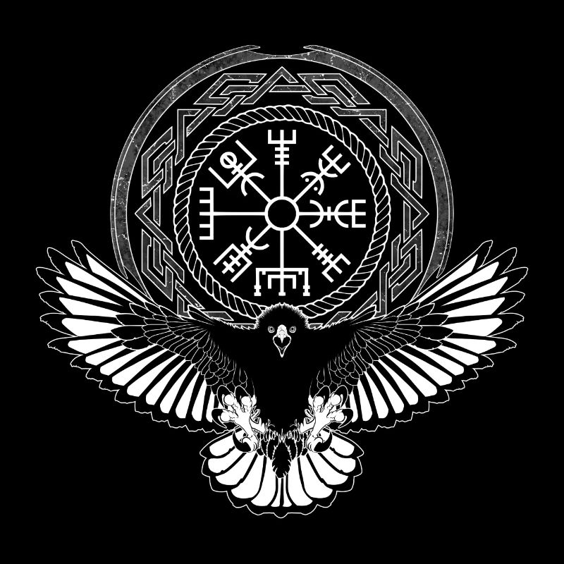 Eagle with Vegvisir symbol