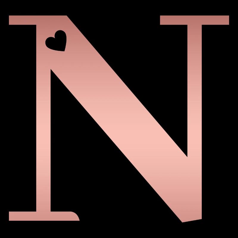 lettre N rose gold