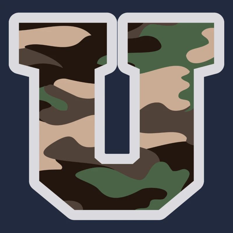 Letter U Military Camouflage - Gift Idea