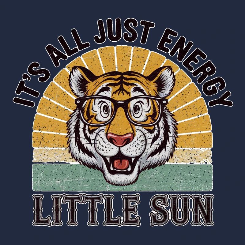 tigre avec lunette soleil et couché de soleil