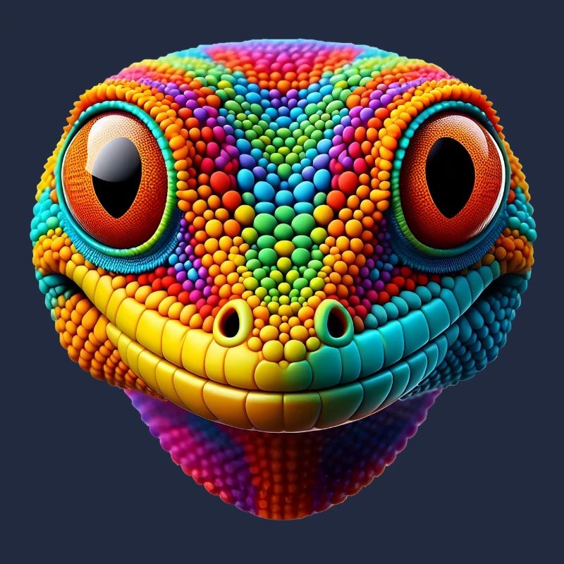 Tête de gecko colorée 1