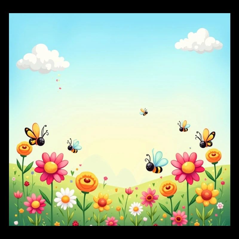 Défilé d’insectes colorés au printemps – Mer de fleurs Soleil