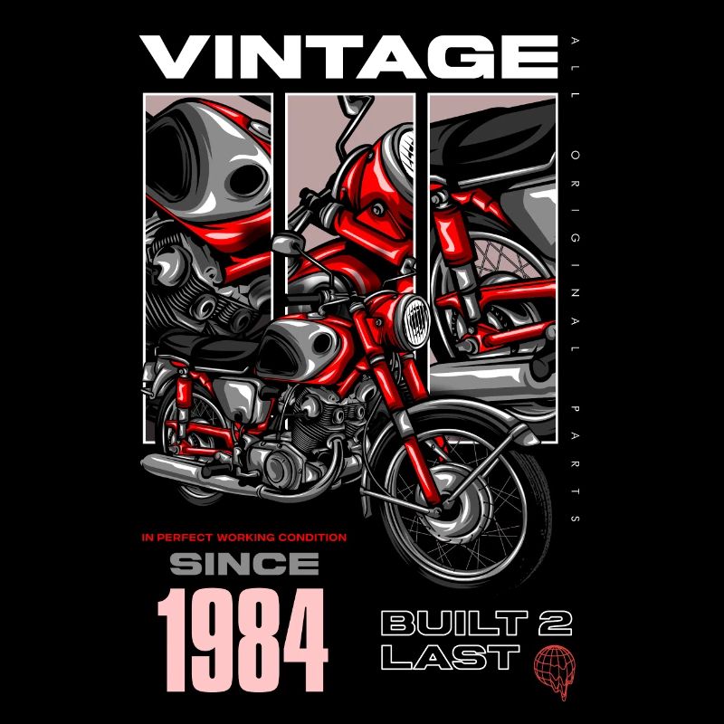 Vintage Motorrad Biker Motorrad Geburtstag 1984