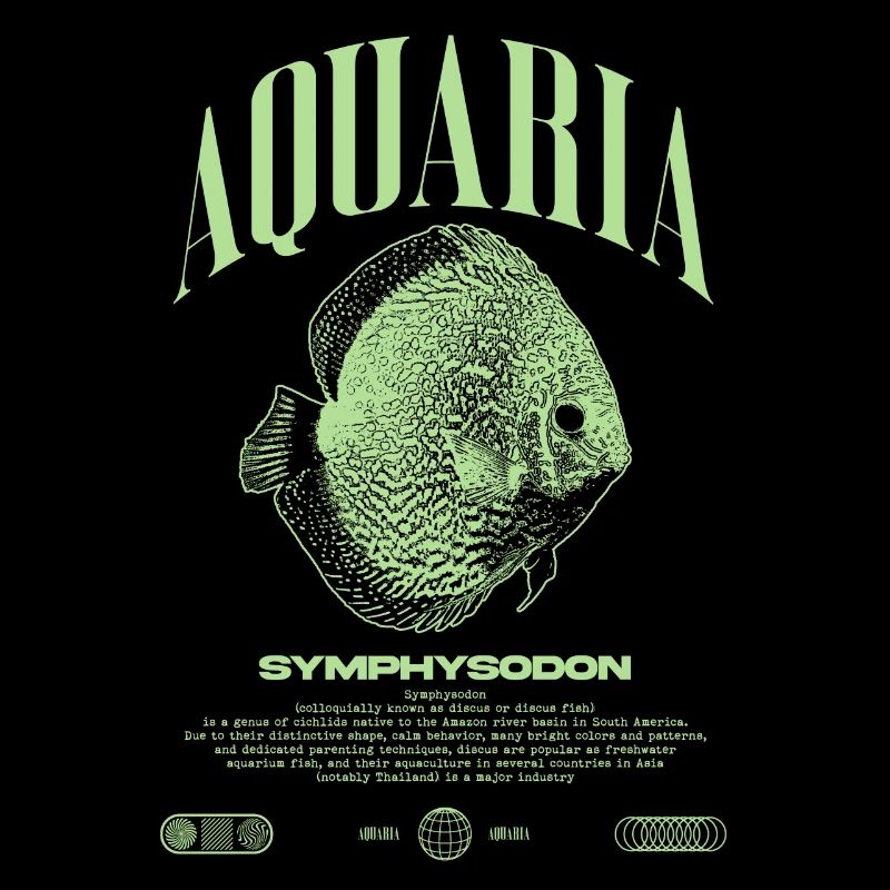 Diskus Cichlid Fish Keeper Moderne Streetwear