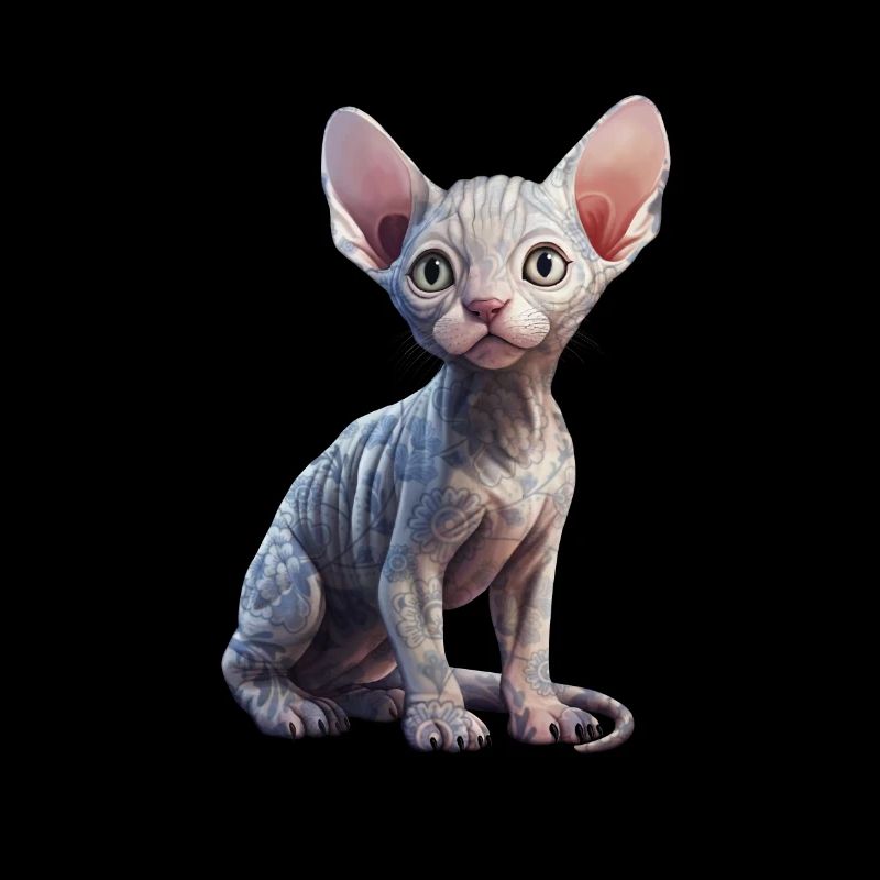 Chat porcelaine sphynx
