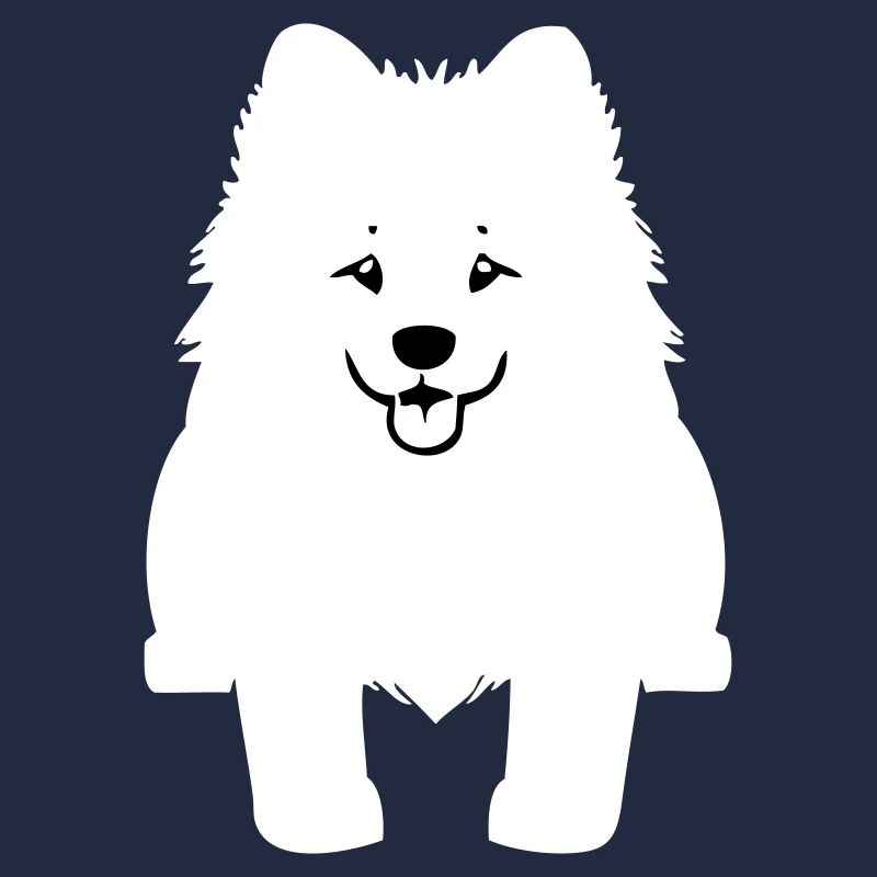 Chien samoyède dans le style cartoon