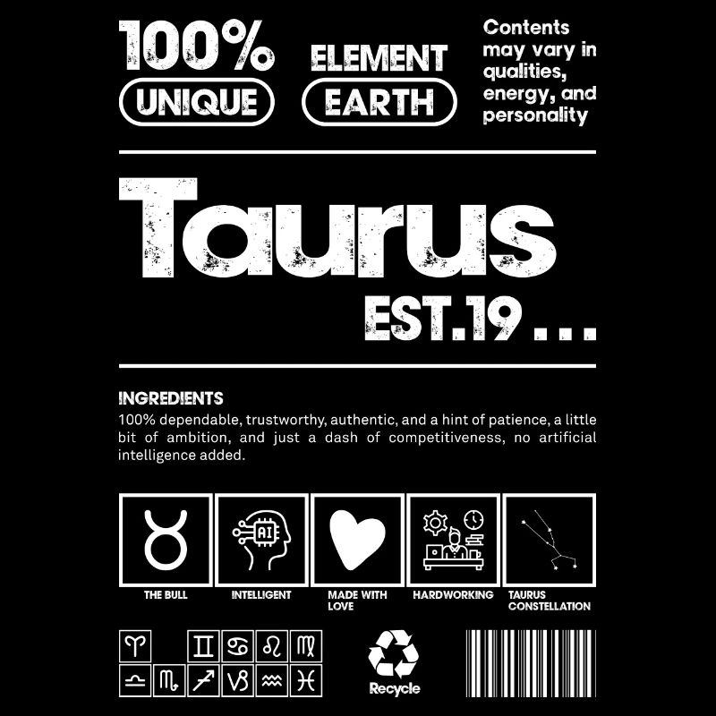 Taurus Retro Glyphen T-Shirt