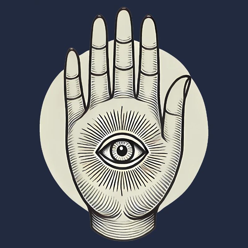 Eye in Hand Mystical Illustration