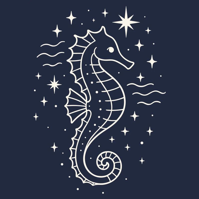 Seepferdchen mit Sternen Mystic Ocean Yule