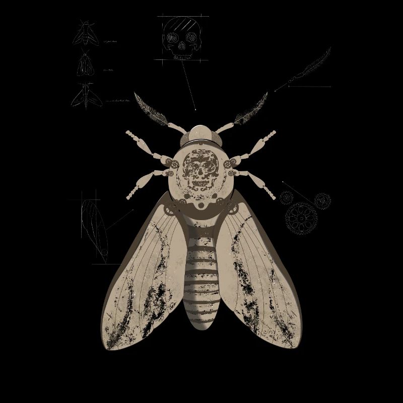 Anatomie du papillon de nuit du crâne