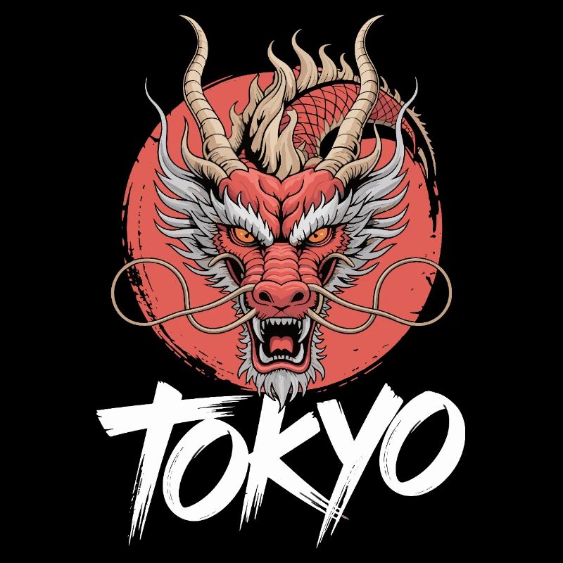 Tokio Drachen Kopf Motiv