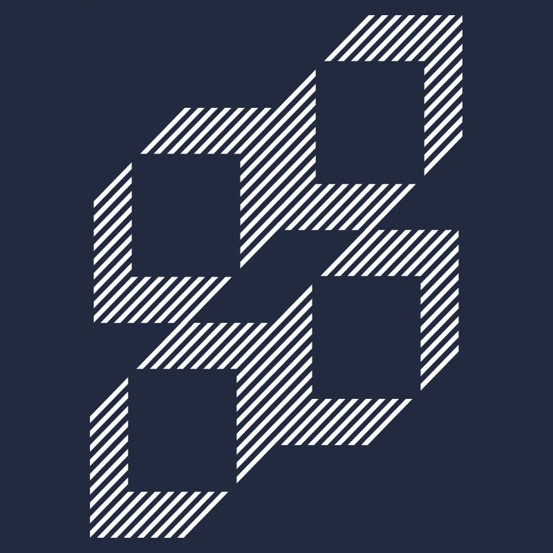 Geometric Stripe Squares Grid