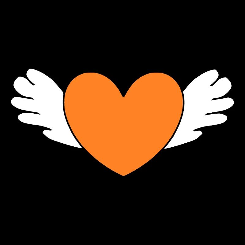 orange heart with orange wings
