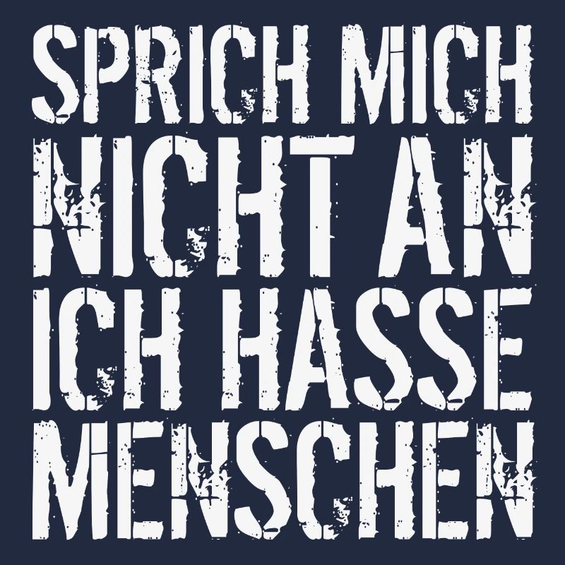 Spruch Sprich mich nicht an Ich hasse Menschen