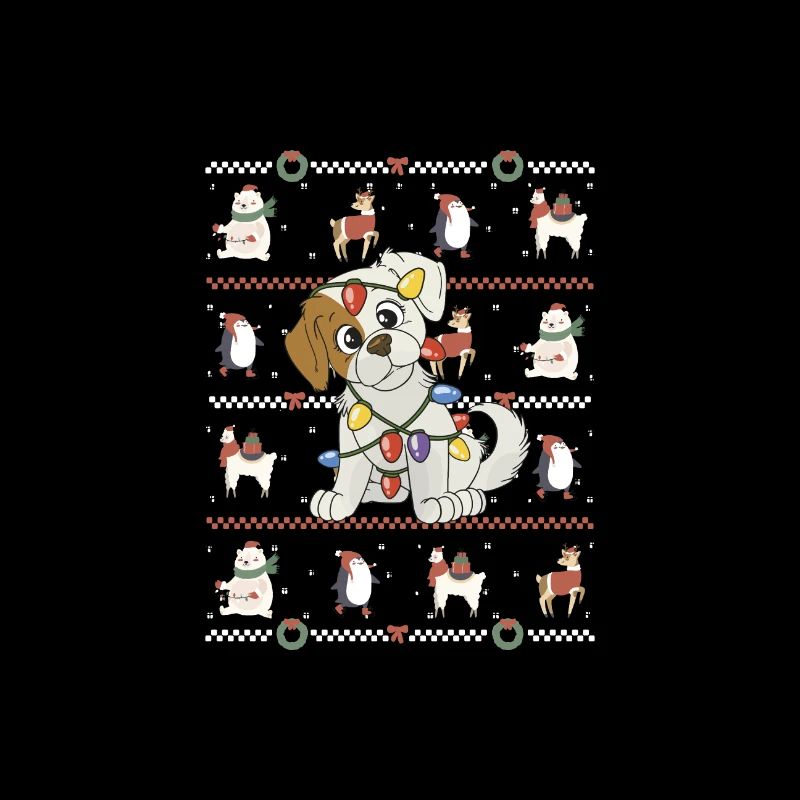 Lumières de fées de chien de Noël