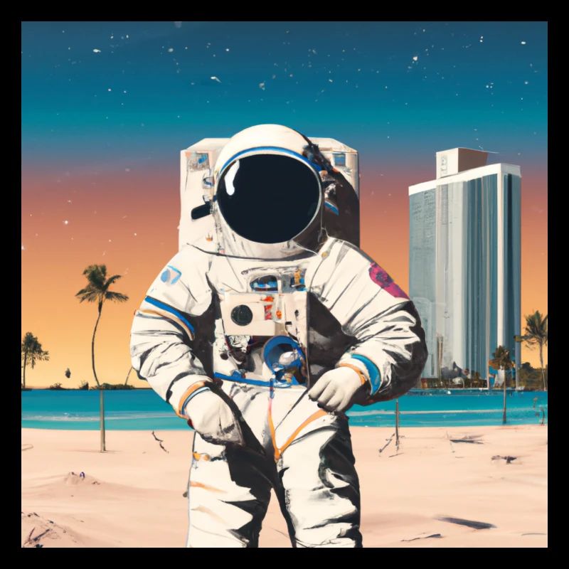 Astronaut am Miami beach Strand