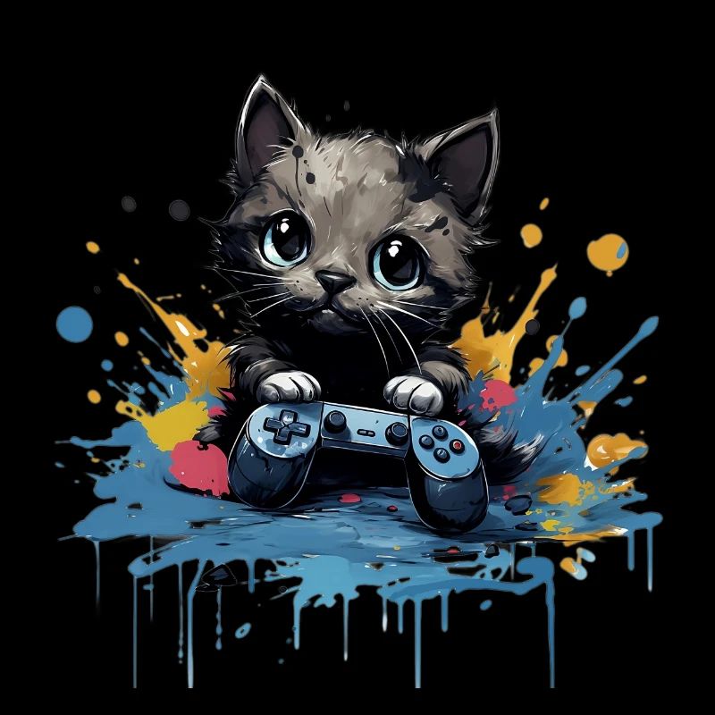 Niedliches Katzen-Gaming-Design
