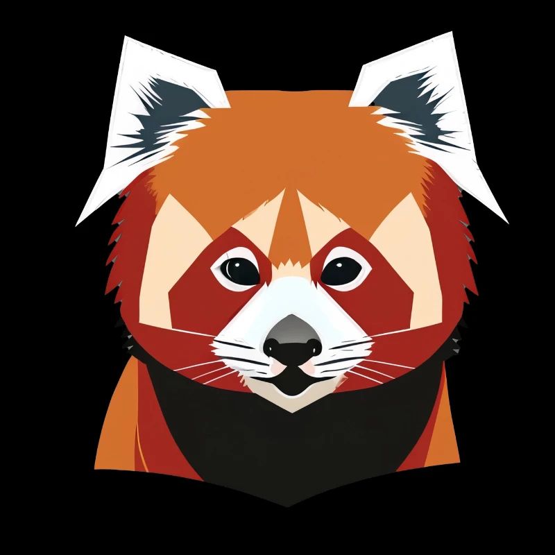 red panda face vector look geometric proud strong
