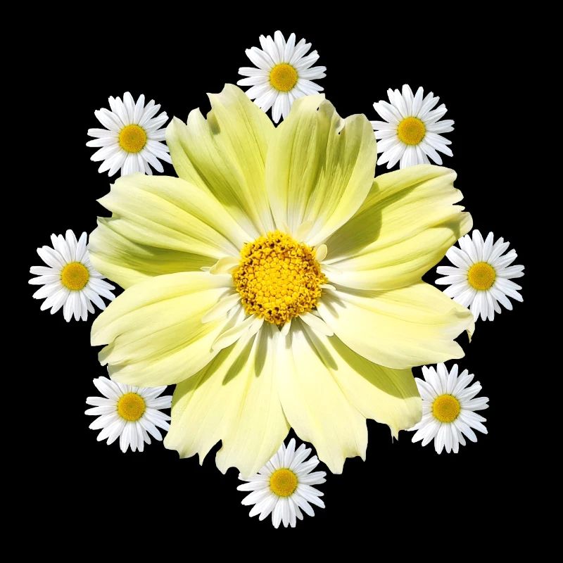Kosmee Blume mit Margeriten florales Blumenmuster