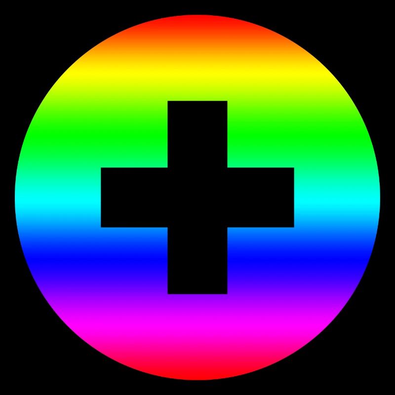 Runder Regenbogen plus Kreuz