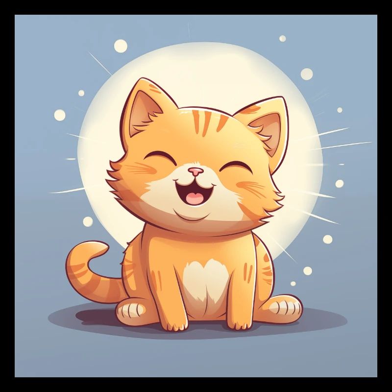 eine süße comic stil katze die lacht