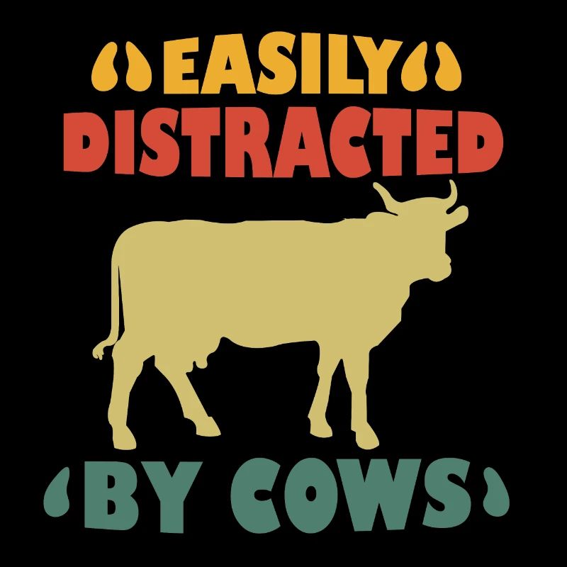 Rétro Vintage Facilement Distrait Par Les Vaches
