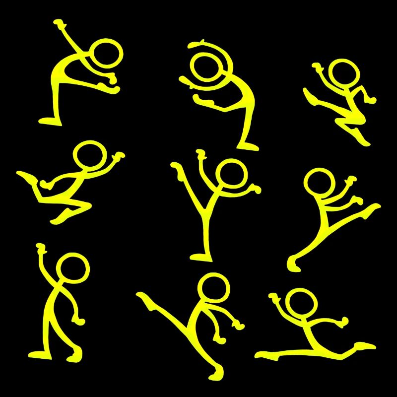Neon Strichmännchen Menschen Kunst Illustrationen Karikatur