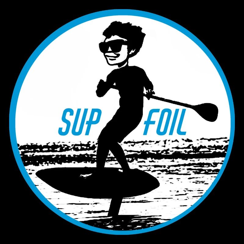 Sup foil noir blanc texte bleu