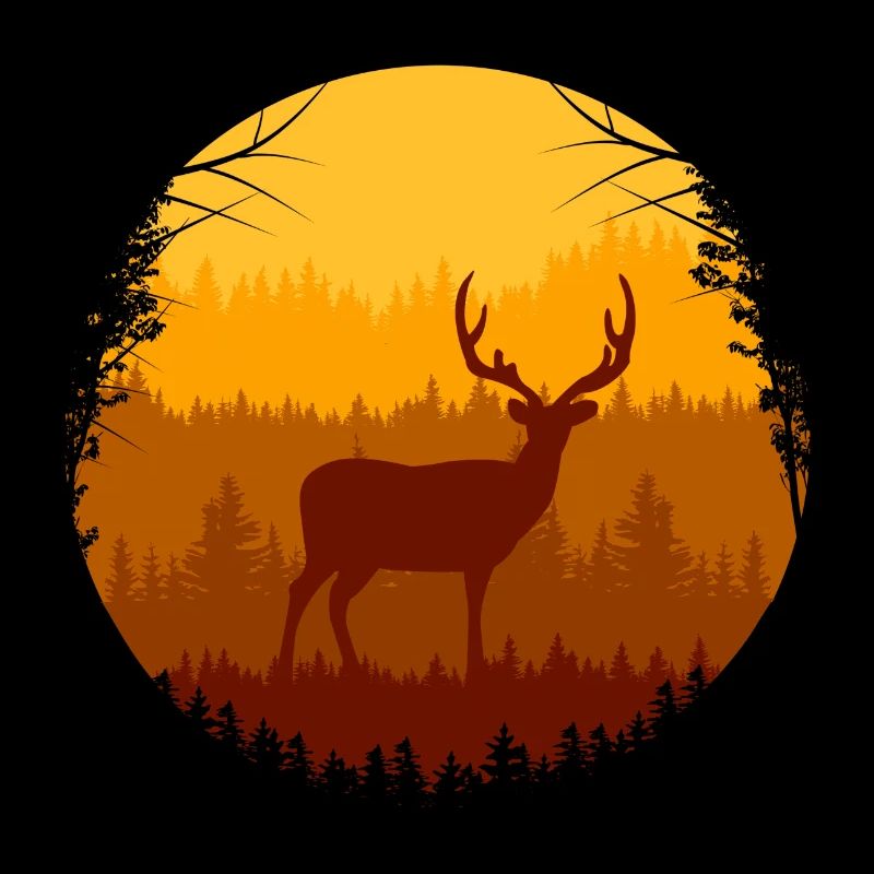 Forêt d’automne et cerfs
