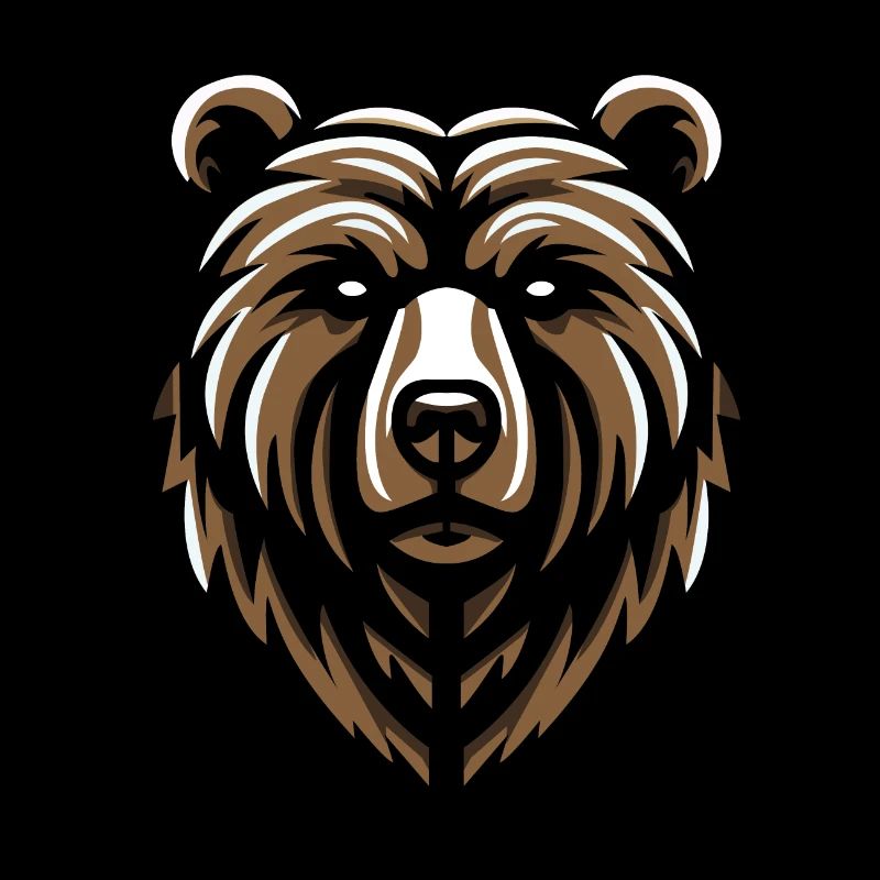 Braunes Grizzlybärenkopf-Design