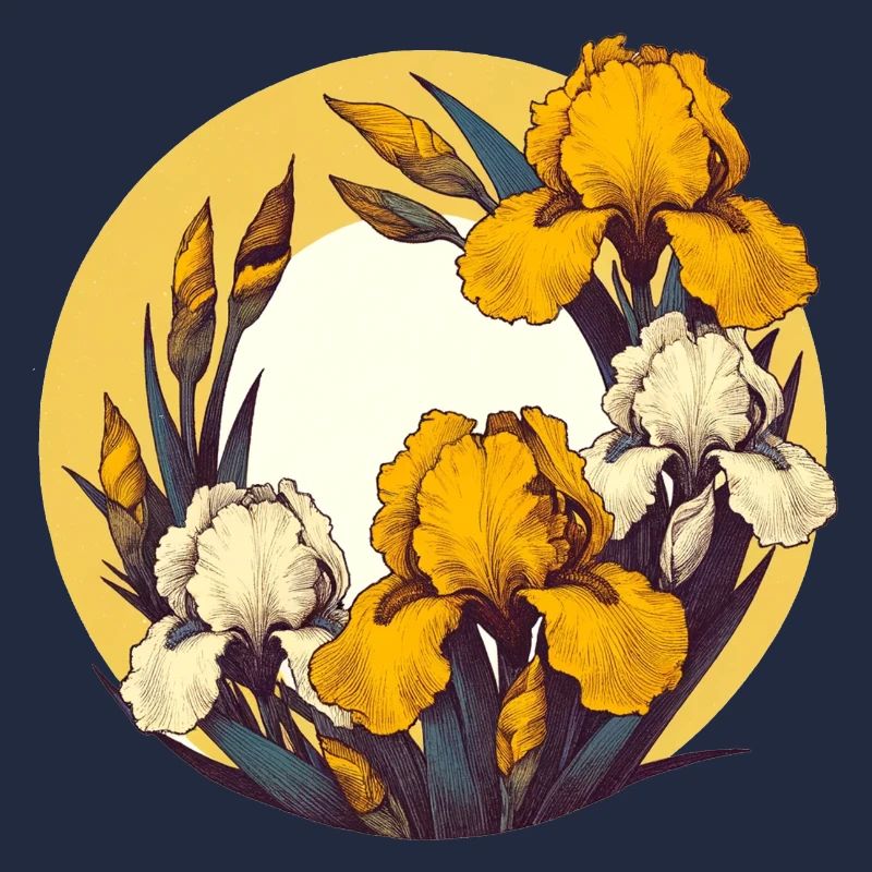 Retro Gelbe Iris