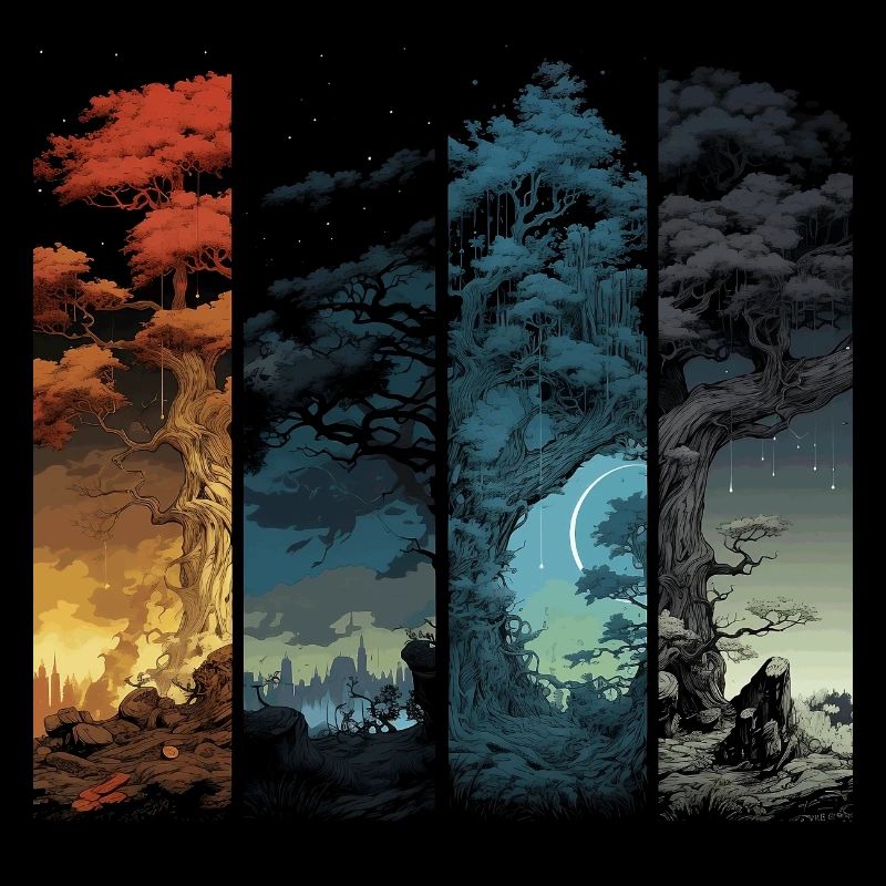 Magical Tree Landscapes in the Annual Cycle