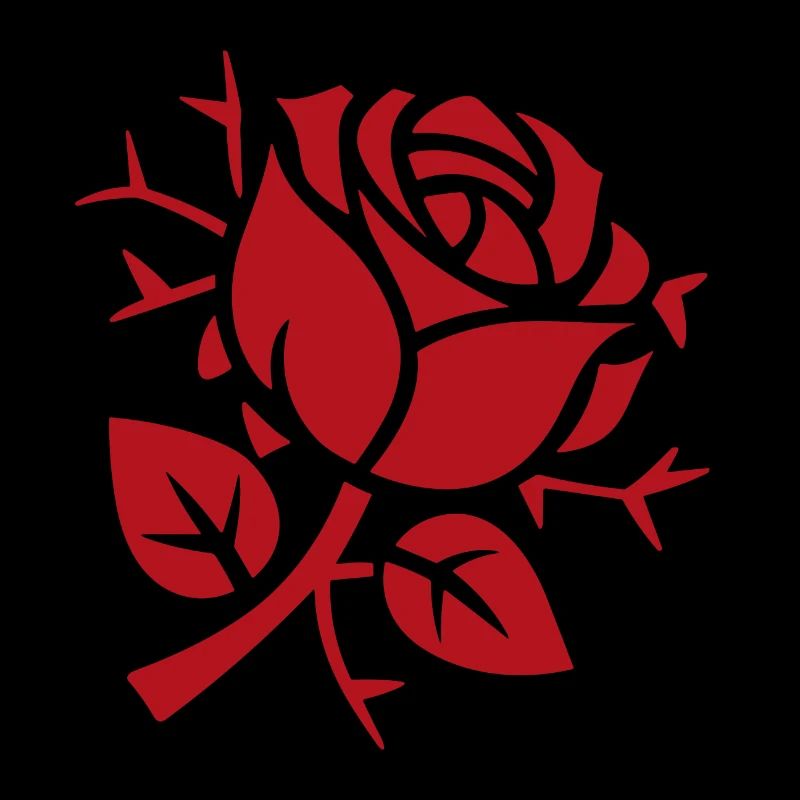 Abstract Rose with Thorns Minimalist Roses