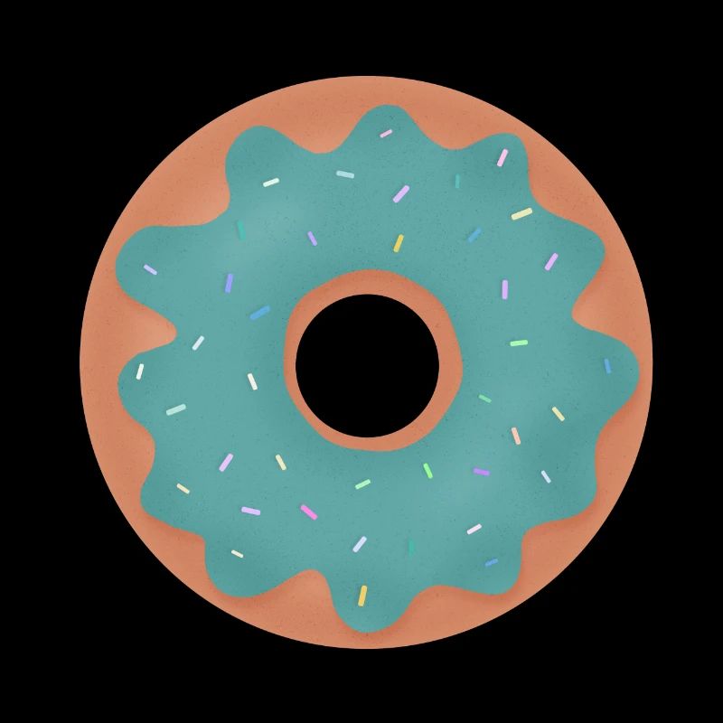 Beignet avec glaçage turquoise