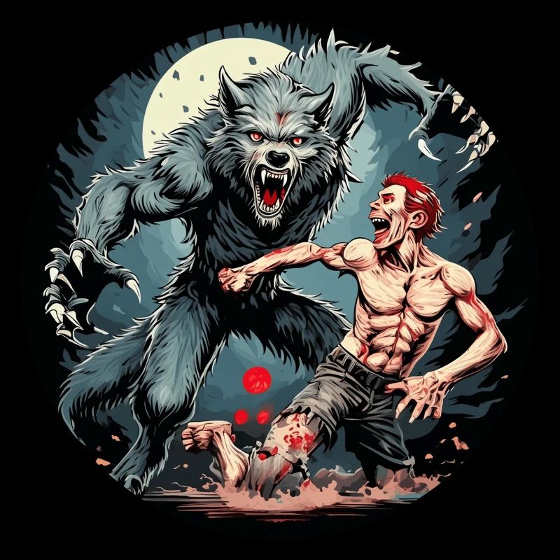 Gruseliges Halloween-partykostüm Werwolf Greift An