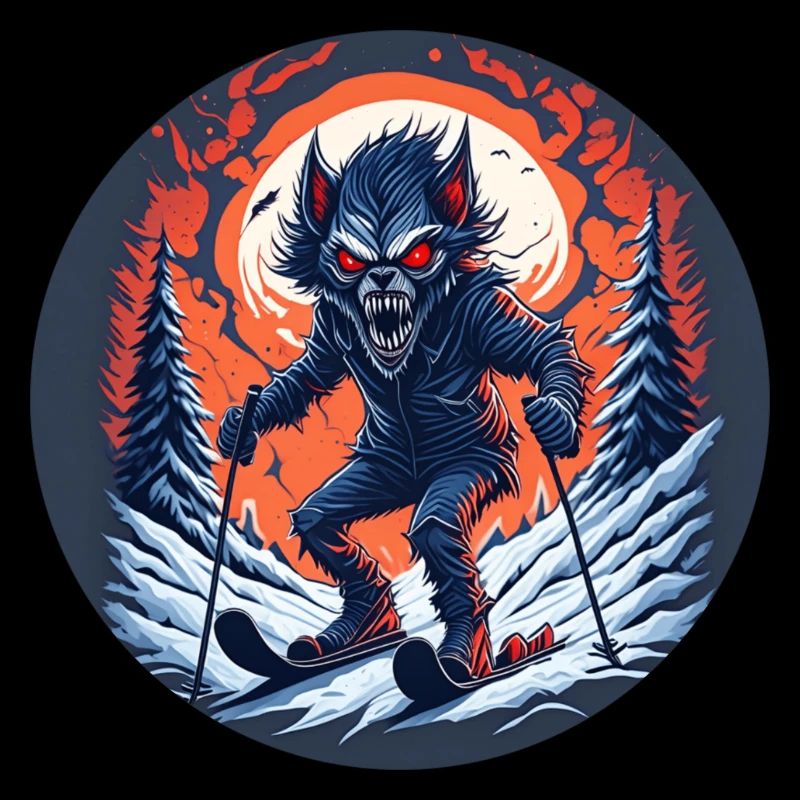 Gruseliges Halloween Party Kostüm Werwolf Ski