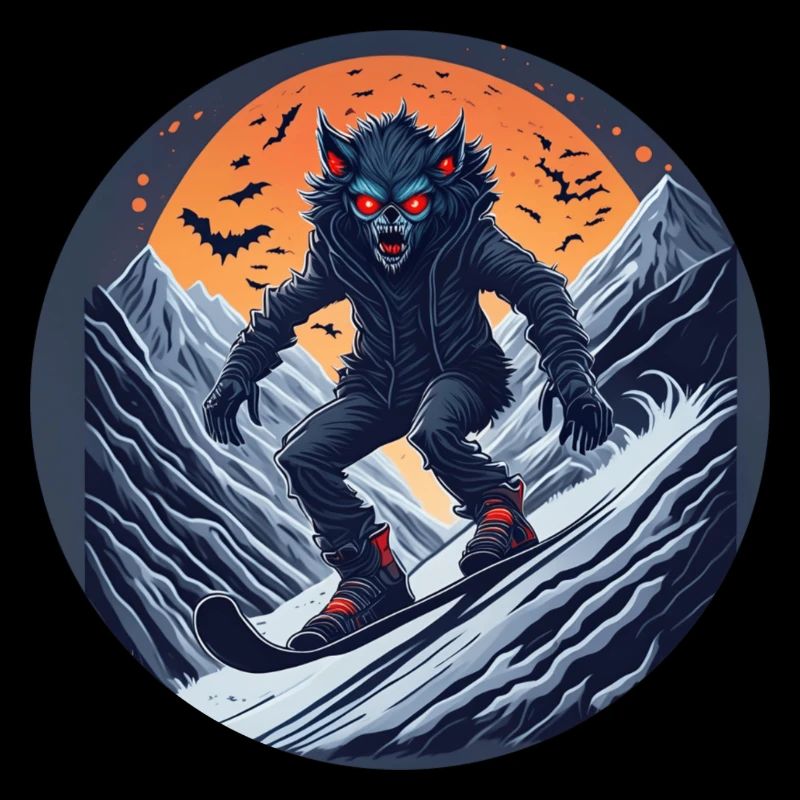 Gruseliges Halloween-partykostüm Werwolf-snowboard