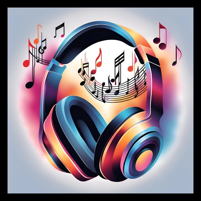 Musik Melodie Kopfhörer mit Noten