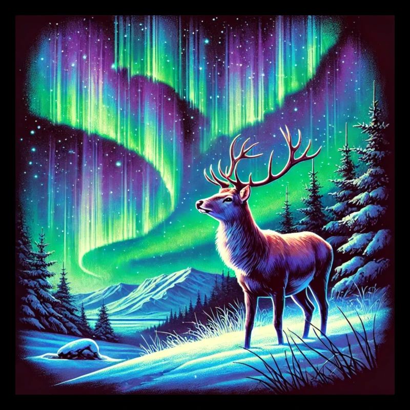 Deer Aurora Borealis