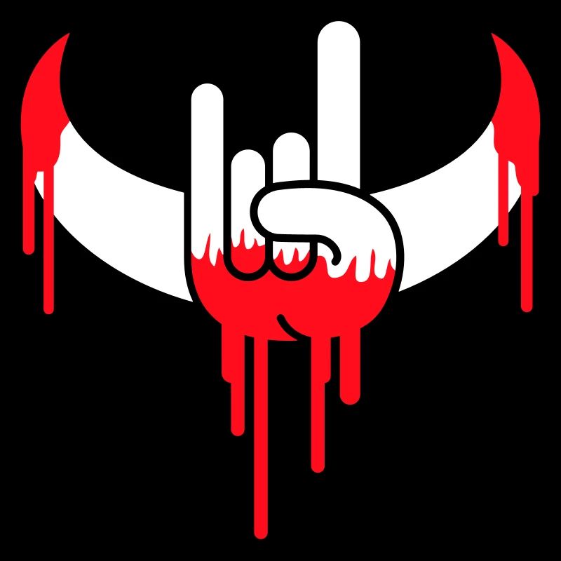 Heavy Metal Rock Sang Graffiti Cornes Geste de la main