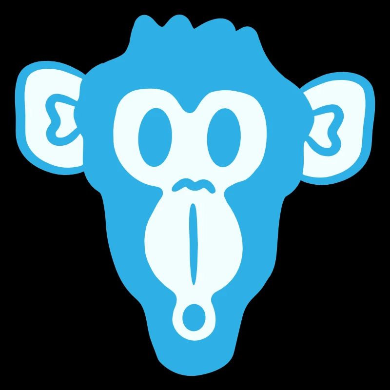 Wondered Curious Monkey Head Fright Face
