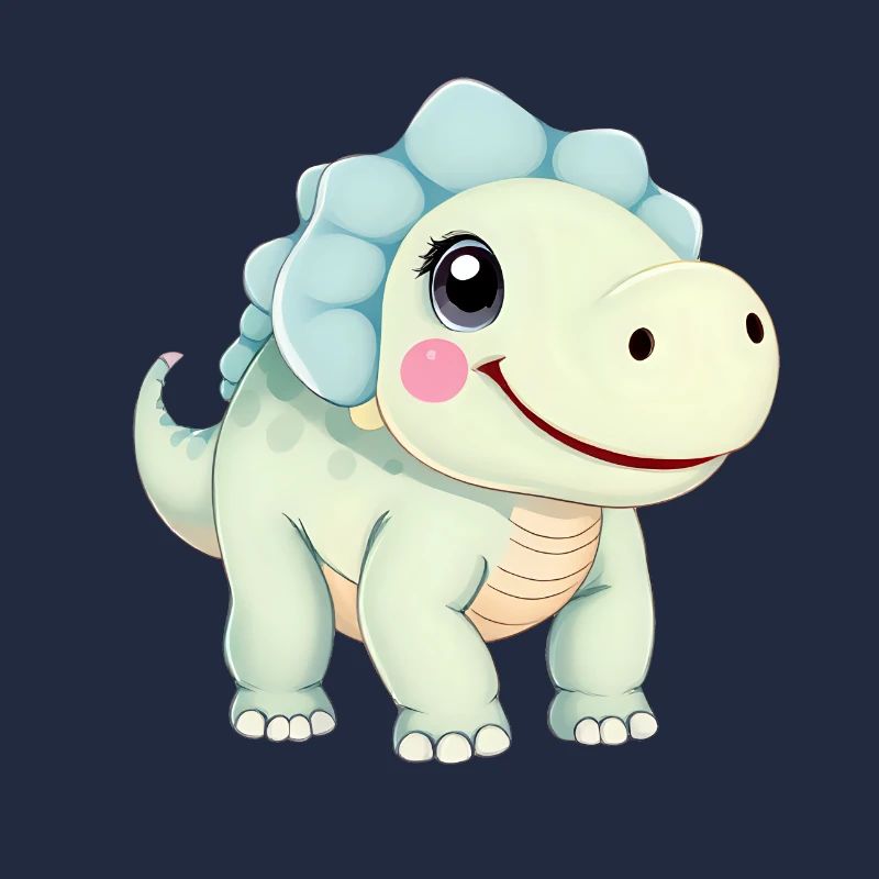 Cute Cartoon Dinosaur with Friendly Smile
