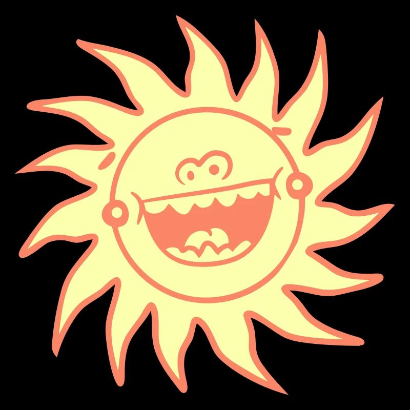 Bright Sun Funny Face Smile Comic Cartoon