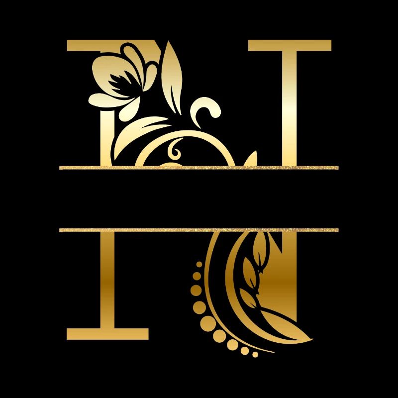 Personalized Letter n Gold Floral - Gift Idea
