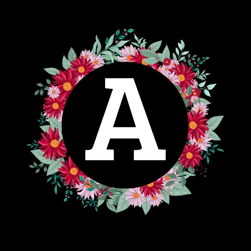 Lettre a couronne florale