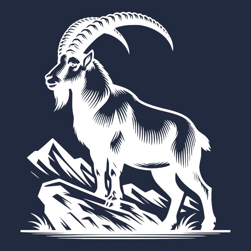 Steinbock mit gewaltigen Hörnern