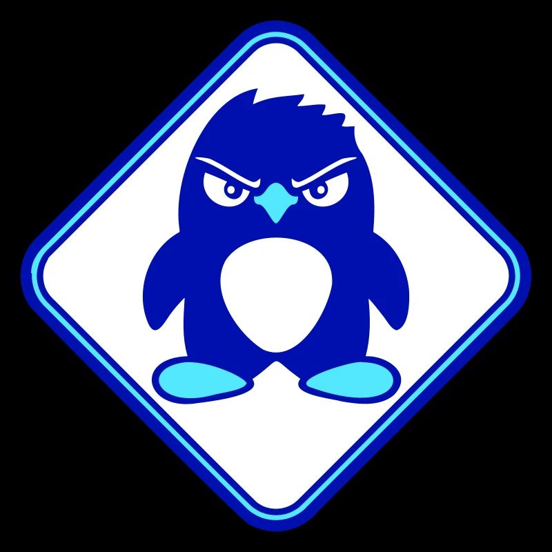 Penguin Evil Danger Sign Caution Cool